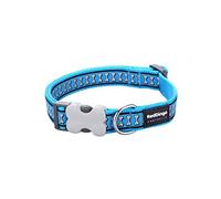 Red Dingo Reflective Bones Dog Collar Turquoise - Small (24-36cm)