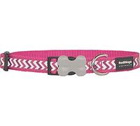 Red Dingo Bucklebone Dog Collar Reflective Ziggy, Hot Pink, Large 25mm