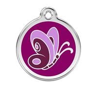 Red Dingo Butterfly Pet ID Tag (Medium, Purple)