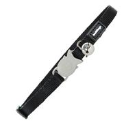 Red Dingo Cat Collar, 12 mm/ 20 - 32 cm, Plain Black