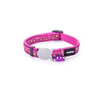 Red Dingo Cat Collar Design, Stars Hot Pink, Extra Small 12mm