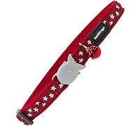 Red Dingo Cat Collar Design, Stars Red, Small 12mm