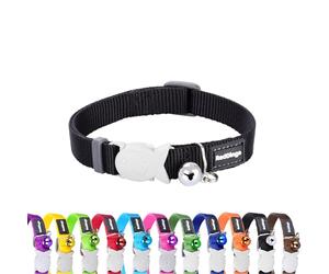 Red Dingo Cat Collar Plain, Black, Extra Small 12mm