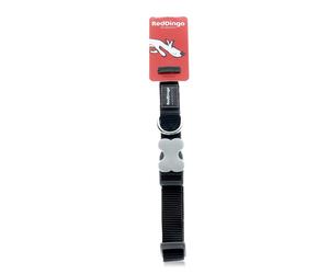 Red Dingo Classic Black Dog Collar - Medium (31-47cm)