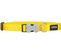 Red Dingo Classic Bucklebone Dog Collar, Plain, Yellow, SMALL (15mm)