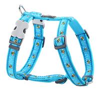 Red Dingo Classic Dog Harness Design, Bumble Bee Turquoise, Medium 20mm