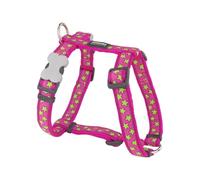 Red Dingo Classic Dog Harness Design, Stars Lime on Hot Pink, Small 15mm