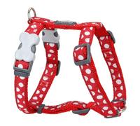 Red Dingo Classic Dog Harness, Design, White Spots on Red, SMALL (15mm)