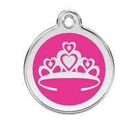 Red Dingo Crown Dog Id Tag, Hot Pink, Medium