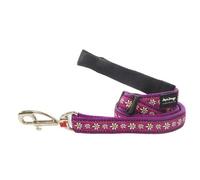 Red Dingo Designer Dog Lead, Large, Daisy Chain Purple
