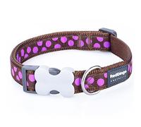Red Dingo Dog Collar 25ml Purple Spots on Brown