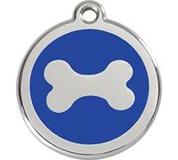 Red Dingo Dog Collar Tag Blue Bone 30 mm