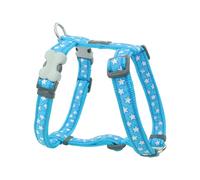 Red Dingo Dog Harness Design, White Stars on Turquoise, X-SMALL 12mm