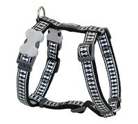 Red Dingo Dog Harness Reflective Bones, Black, Medium 20mm