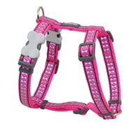 Red Dingo Dog Harness Reflective Bones, Hot Pink, Medium 20mm