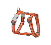 Red Dingo Dog Harness Reflective Bones, Oragne, Small 15mm