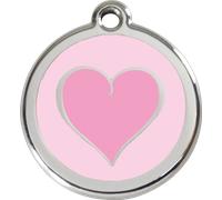 RED DINGO DOG TAGS ENGRAVED CAT ID DISCS Heart Design Top Quality. 3 Sizes