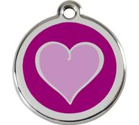 RED DINGO DOG TAGS ENGRAVED CAT ID DISCS Heart Design Top Quality. 3 Sizes