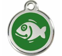 Red Dingo Enamel Cat ID Tags Fish 11 Colours - Brown