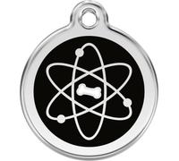 Red Dingo Enamel Dog & Cat ID Tags Atom Black - Small