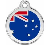 Red Dingo Enamel Dog & Cat ID Tags Australian Flag