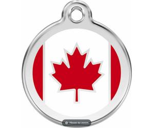 Red Dingo Enamel Dog & Cat ID Tags Canada Flag