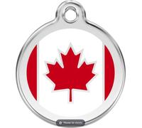 Red Dingo Enamel Dog & Cat ID Tags Canada Flag - Medium