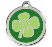 Red Dingo Enamel Dog & Cat ID Tags Clover Green
