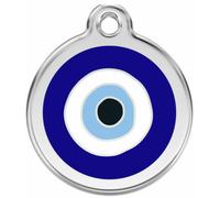 Red Dingo Enamel Dog & Cat ID Tags Evil Eye Dark Blue
