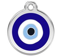 Red Dingo Enamel Dog & Cat ID Tags Evil Eye Dark Blue - Small