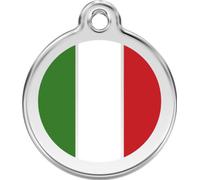 Red Dingo Enamel Dog & Cat ID Tags Italian Flag - Medium