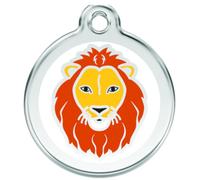 Red Dingo Enamel Dog & Cat ID Tags Lion - Medium