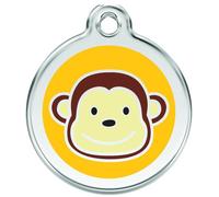Red Dingo Enamel Dog & Cat ID Tags Monkey - Medium