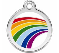 Red Dingo Enamel Dog & Cat ID Tags Rainbow