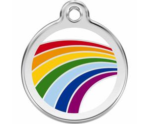 Red Dingo Enamel Dog & Cat ID Tags Rainbow