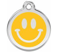 Red Dingo Enamel Dog & Cat ID Tags Smiley Face