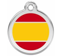 Red Dingo Enamel Dog & Cat ID Tags Spanish Flag