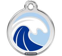 Red Dingo Enamel Dog & Cat ID Tags Wave - Medium