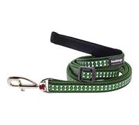 Red Dingo Green Reflective Bones Dog Leash Medium