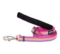 Red Dingo Horizontal Stripes Hot Pink Leash 20mm (4/5" Wide - 4-6' Length)