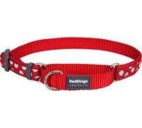 Red Dingo Martingale Collar, 24-36 cm x 15 mm, White Spots on Red
