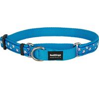 Red Dingo Martingale Collar, 24-36 cm x 15 mm, White Stars on Turquoise