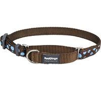 Red Dingo Martingale Collar, 41-62 cm x 25 mm, Blue Spots on Brown