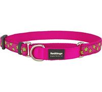 Red Dingo Martingale Collar, 41-62 cm x 25 mm, Lime Stars on Hot Pink