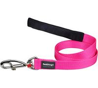 Red Dingo Padded Handle Dog Lead 1.2m Plain, Hot Pink, Medium 20mm