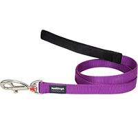 Red Dingo Padded Handle Dog Lead 1.2m Plain, Purple, Medium 20mm
