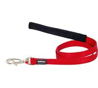Red Dingo Padded Handle Dog Lead 1.2m Plain, Red, Medium 20mm