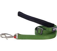 Red Dingo Padded Handle Dog Lead 1.8m Plain, Green, Large 25mm