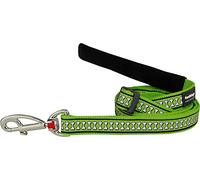 Red Dingo Padded Handle Dog Lead 1.8m Plain, Lime Green, Large 25mm