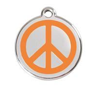 Red Dingo Peace Enamel Dog Tag Orange - Small